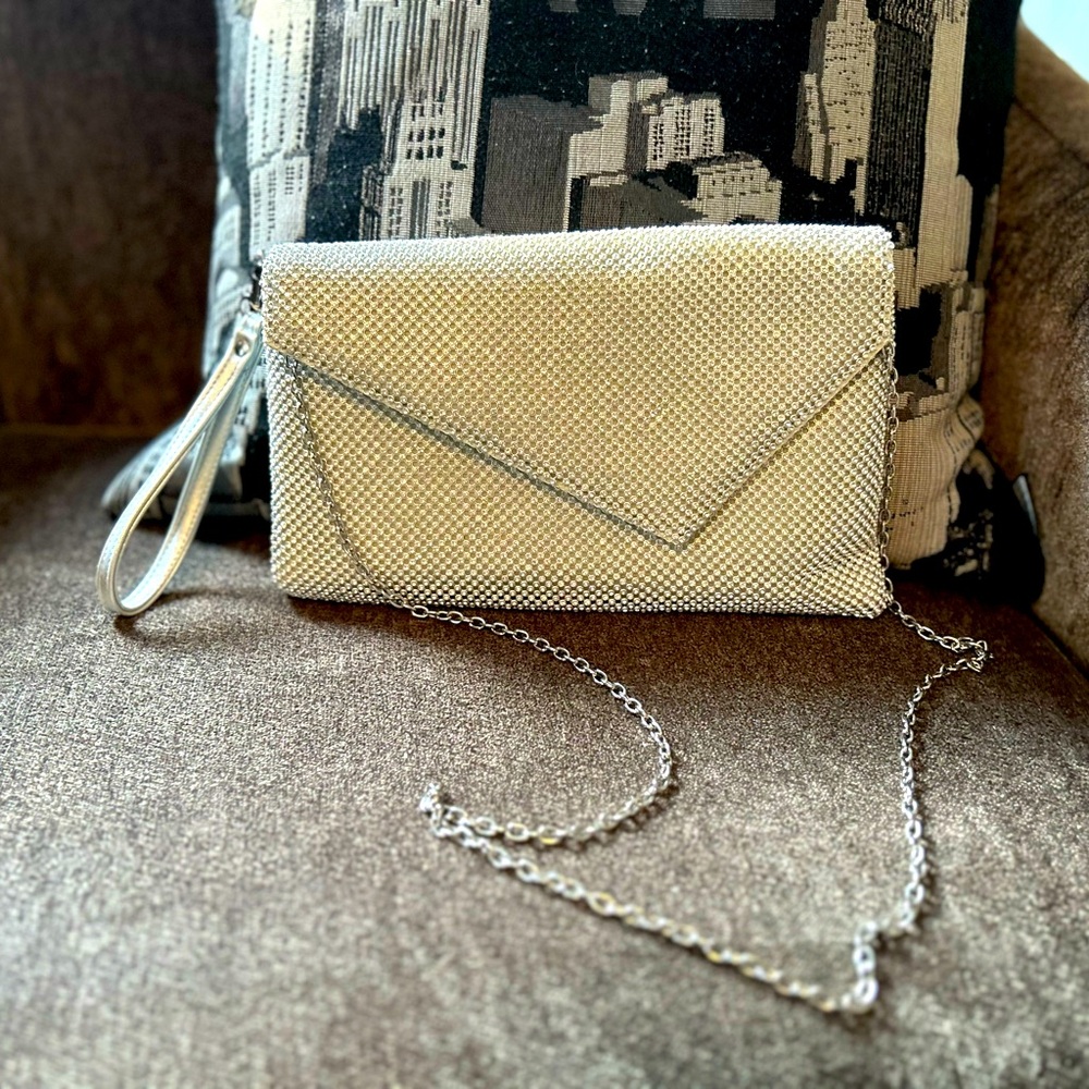 Rhinestone glitter convertible clutch evening bag